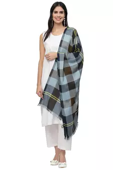 Spatial Brown & Multi Checkered Viscose Rayon scarf