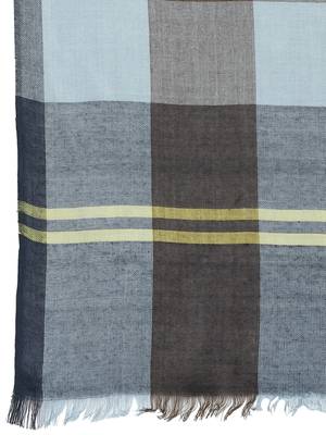 Spatial Brown & Multi Checkered Viscose Rayon scarf 5