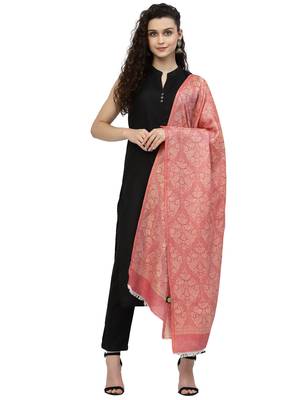Paisan Red & Gold Woven Design Modal Shawl 4