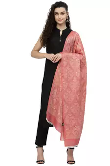 Paisan Red & Gold Woven Design Modal Shawl