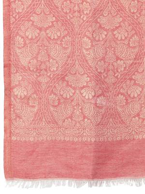 Paisan Red & Gold Woven Design Modal Shawl 5