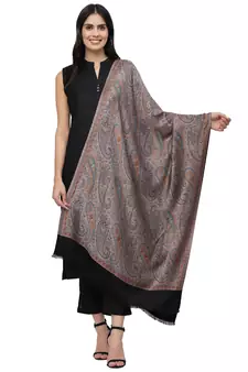 Paisan Black & Multi Paisely Woven Design Modal Stole