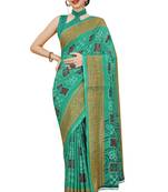 Light sky blue printed georgette saree with blouse