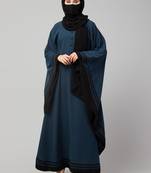 Latest Front Open Kaftan in Dark Teal Color. Made in Kashiboo Fabric
