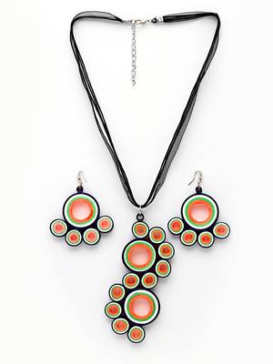Anekaant Multi Paper Quilling Necklace with Earrings 3