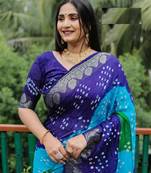 Multicolor Comfortable Bandhej Silk Drapes That Is Super Stylish And Pretty Bandhani Saree