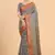 Grey woven silk saree with blouse