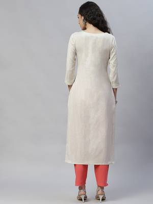 Cream embroidered cotton cotton-kurtis 3