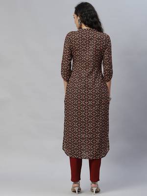 Black embroidered cotton cotton-kurtis 2