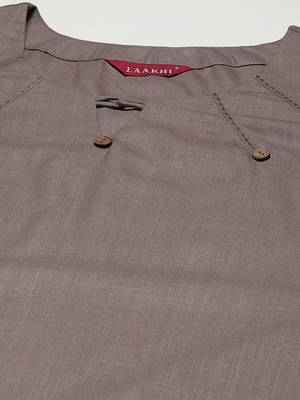 Light-brown embroidered cotton cotton-kurtis 5