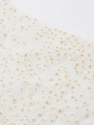 Ethnovogue Ready To Wear White Embroidered Georgette Gharara Suit 4