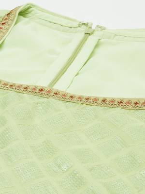 Ethnovogue Ready To Wear Green Embroidered Square Neck Sharara Suit 4