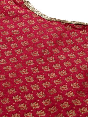 Ethnovogue Ready To Wear Pink Jacquard Top N Green Patiala Suit 4