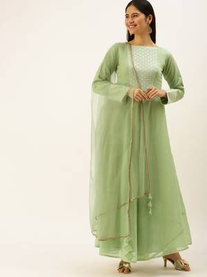 Ethnovogue Ready To Wear Green Ankle Length Anarkali Suit 1