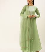 Ethnovogue Ready To Wear Green Ankle Length Anarkali Suit