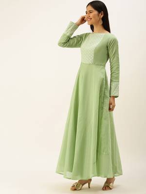 Ethnovogue Ready To Wear Green Ankle Length Anarkali Suit 3