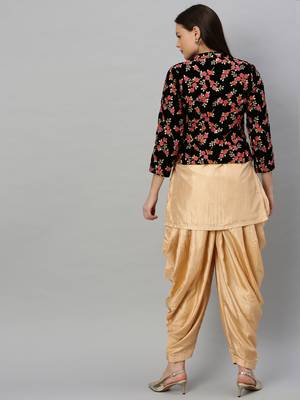 Ethnovogue Ready To Wear Beige Jacket Style Dhoti 2