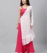 Ethnovogue Ready To Wear White Embroidered Spaghetti Style Jacket Set