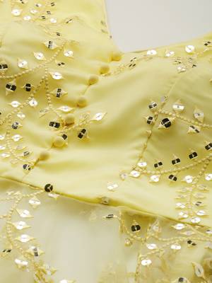 Ethnovogue Ready To Wear Beige Embroidered Peplum Blouse N Palazzo Set 4