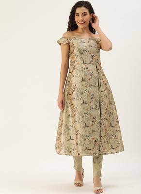Ethnovogue Ready To Wear Multicolored Digital Printed Indowestern Set 1