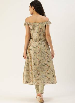 Ethnovogue Ready To Wear Multicolored Digital Printed Indowestern Set 2
