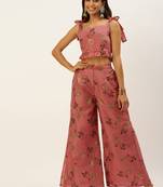Ethnovogue Ready To Wear Pink Modal Chanderi Co Ords Set