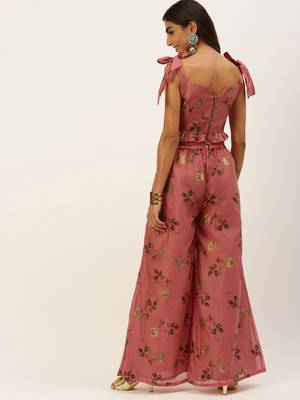 Ethnovogue Ready To Wear Pink Modal Chanderi Co Ords Set 2