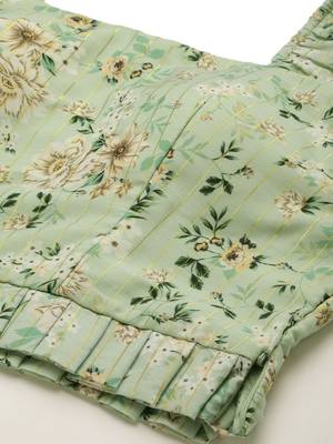 Ethnovogue Ready To Wear Green Muslin Digital Printed Co Ords Set 4