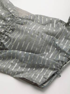 Ethnovogue Ready To Wear Grey Organza Embroidered Co Ords Set 4