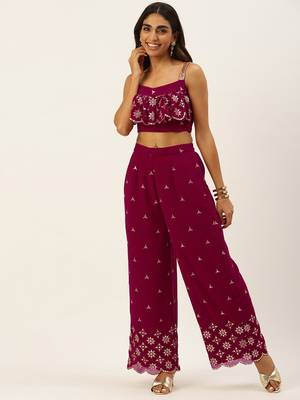 Ethnovogue Ready To Wear Pink Embroidered Co Ords Set 1