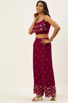 Ethnovogue Ready To Wear Pink Embroidered Co Ords Set
