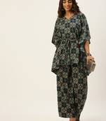 Ethnovogue Ready To Wear Multicolored Printed Viscose Kaftan Set
