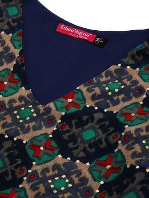 Ethnovogue Ready To Wear Multicolored Printed Viscose Kaftan Set 4