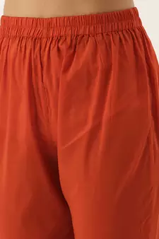 Ethnovogue Ready To Wear Brown Boat Neckline TENCEL Straight Pant Suit