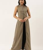 Ethnovogue Ready To Wear Grey N Black Collar Neck Kurta Sets