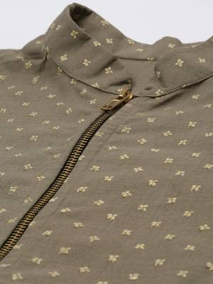 Ethnovogue Ready To Wear Grey N Black Collar Neck Kurta Sets 4