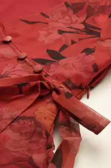Ethnovogue Ready To Wear Red N Off White Printed Palazzo Set