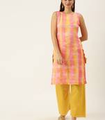 Ethnovogue Ready To Wear Mustard N Multicolored Embroidered Kurta Set