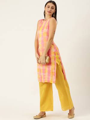 Ethnovogue Ready To Wear Mustard N Multicolored Embroidered Kurta Set 3