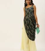 Ethnovogue Ready To Wear Multicolor N Off White Printed Kurta Set