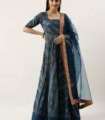 Ethnovogue Ready To Wear Blue Floor Length Anarkali Suit