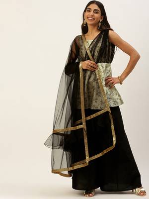 Ethnovogue Ready To Wear Black N Off White Kali Palazzo Set 1
