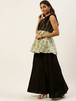 Ethnovogue Ready To Wear Black N Off White Kali Palazzo Set 3