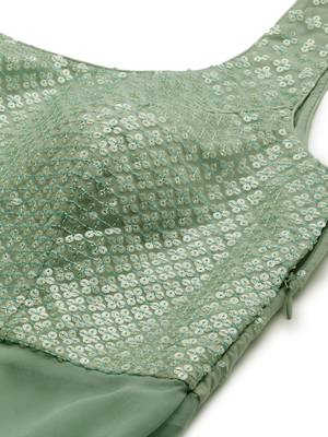 Ethnovogue Ready To Wear Green Net Sequins Salwar Set 4