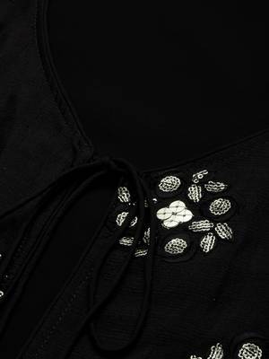 Ethnovogue Ready To Wear Black Embroidered N Beige  Palazzo Set 4