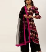 Ethnovogue Ready To Wear Multicolored Print Art Silk Wide Leg Pant Set