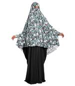 JSDC Floral Printed Islamic Wear Women Abaya Makhna Hijab