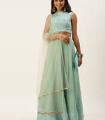 Ethnovogue Ready To Wear Multicolored Georgette Embroidered Lehenga Set