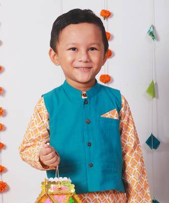 Genda Kurta with Churidaar & Ambar Nehru Jacket 2