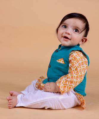 Genda Kurta with Churidaar & Ambar Nehru Jacket 3